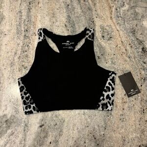 Andrew Marc Black and Gray Sports Bra